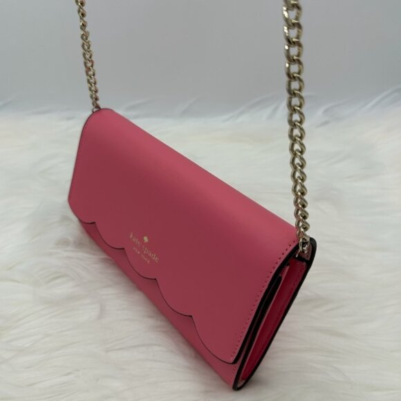 NWOT Kate Spade Gemma in Deep Hibiscus Smooth Leather Wallet on a Chain - Picture 5 of 15